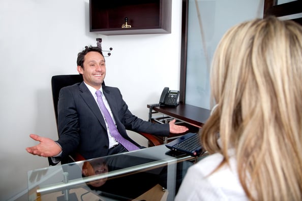 Business couple in an interview at the office