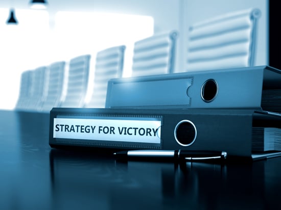 Strategy For Victory - Business Concept on Blurred Background. Strategy For Victory - Concept. Strategy For Victory. Business Illustration on Toned Background. 3D Render.-1