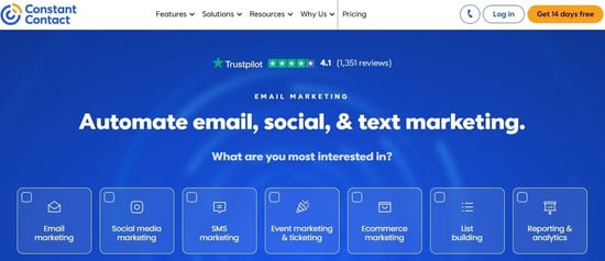 Constant Contact enables you to automate email, social and text marketing